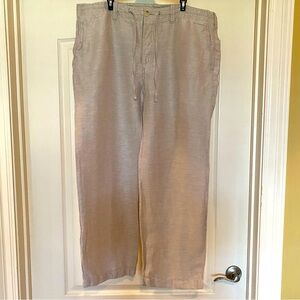 Perry Ellis Tan Linen Pants Size 40.